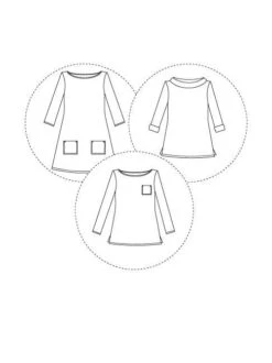 Tilly And The Buttons Coco Dress Pattern - 1003 -Jaycotts Shop Coco technical drawing