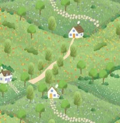 Cottage Bliss Organic Cotton Fabric, Meadow Haven