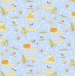 Cottage Bliss Organic Cotton Fabric, Birdsong