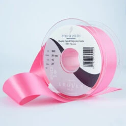 Berisfords Satin Ribbon, Sugar Pink