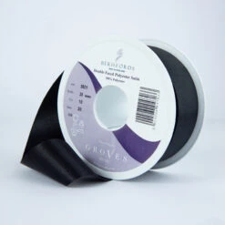 Berisfords Satin Ribbon 20m Reels, Black