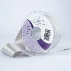 Berisfords Satin Ribbon, Silver Grey