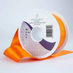 Berisfords Satin Ribbon, Orange Delight