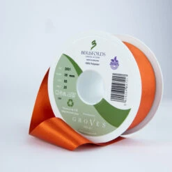 Berisfords Satin Ribbon, Rust Colour
