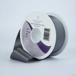 Berisfords Satin Ribbon, Smoked Grey
