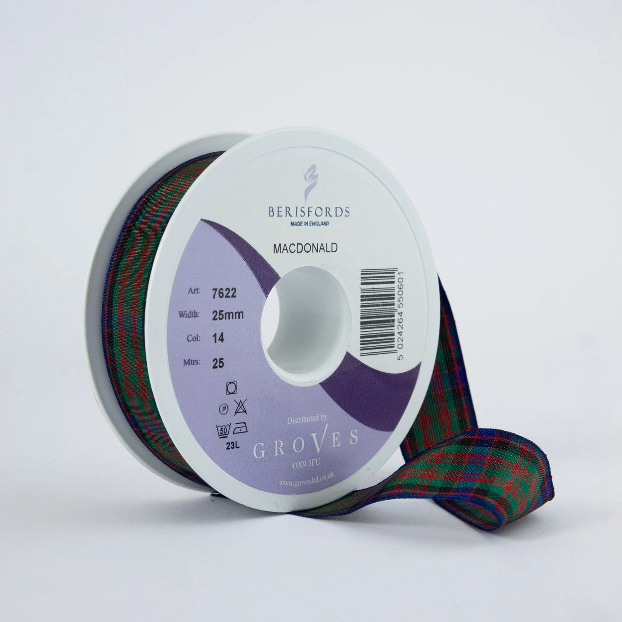 Berisfords MacDonald Tartan Ribbon 1 Berisfords MacDonald Tartan Ribbon