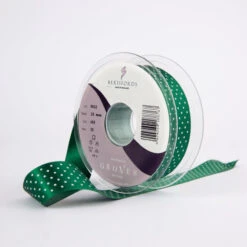 Berisfords Micro Dot Ribbon On 20m Rolls Hunter Green