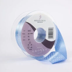 Berisfords Micro Dot Ribbon On 20m Rolls Cornflower