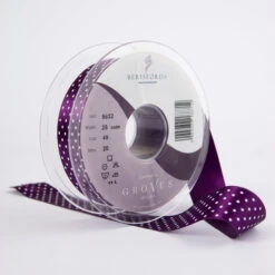 Berisfords Micro Dot Ribbon On 20m Rolls Plum