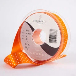 Berisfords Micro Dot Ribbon On 20m Rolls Orange Delight