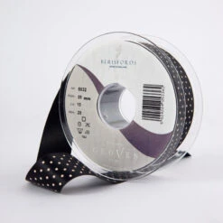 Berisfords Micro Dot Ribbon On 20m Rolls Black