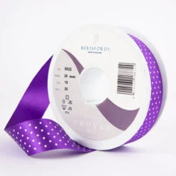 Berisfords Micro Dot Ribbon On 20m Rolls Purple