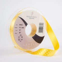 Berisfords Micro Dot Ribbon On 20m Rolls Gold