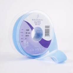 Berisfords Velvet Ribbon, Saxe Blue