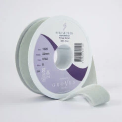 Berisfords Velvet Ribbon, Silver