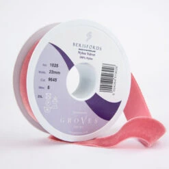 Berisfords Velvet Ribbon, Dusky Pink