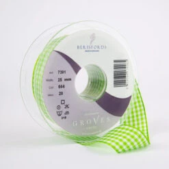 Berisfords Gingham Ribbon Meadow