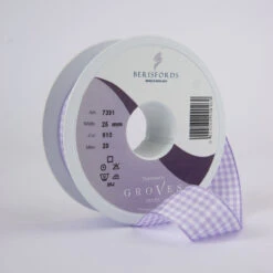 Berisfords Gingham Ribbon Orchid