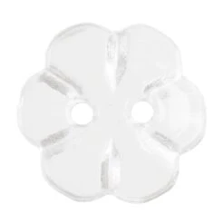 Clear Flower Shape Buttons 15mm Size