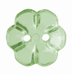 Green Clear Flower Shape Buttons