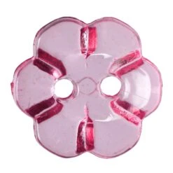 Hot Pink Clear Flower Shape Buttons