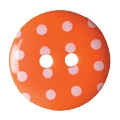 Orange Polka Dot Buttons 15mm Size