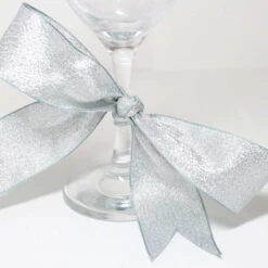 Berisfords Metallic Lamé Ribbon SILVER