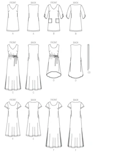 M7120 Misses' Dresses And Belt 21 M7120 Misses' Dresses And Belt -Jaycotts Shop M7120 lineart