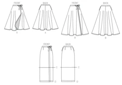 M7129 Misses' Wrap Skirts -Jaycotts Shop M7129 lineart