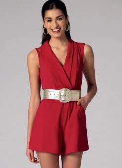 M7366 Misses' Pleated Rompers, Jumpsuits And Belt 19 M7366 Misses' Pleated Rompers, Jumpsuits And Belt -Jaycotts Shop M7366 full 2