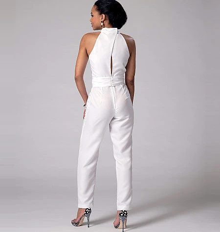 M7366 Misses' Pleated Rompers, Jumpsuits And Belt 3 M7366 Misses' Pleated Rompers, Jumpsuits And Belt - Image 3