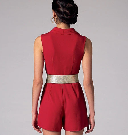 M7366 Misses' Pleated Rompers, Jumpsuits And Belt 6 M7366 Misses' Pleated Rompers, Jumpsuits And Belt - Image 6