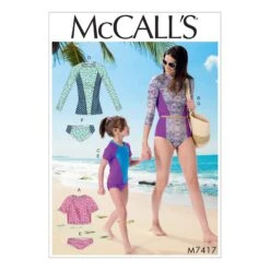 M7417 Misses / Girls Swimsuits McCalls Pattern -Jaycotts Shop M7417