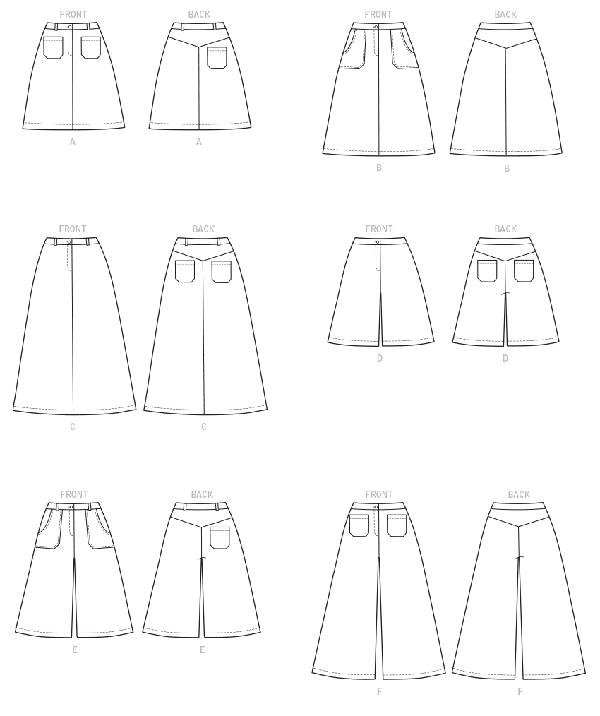 M7475 Misses' Flared Skirts, Shorts And Culottes 10 M7475 Misses' Flared Skirts, Shorts And Culottes - Image 10