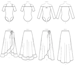 M7606 Off-the-Shoulder Bodysuits And Wrap Skirts -Jaycotts Shop M7606