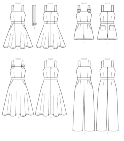 M7626 Dresses, Belt, Romper, And Jumpsuit With Pockets -Jaycotts Shop M7626