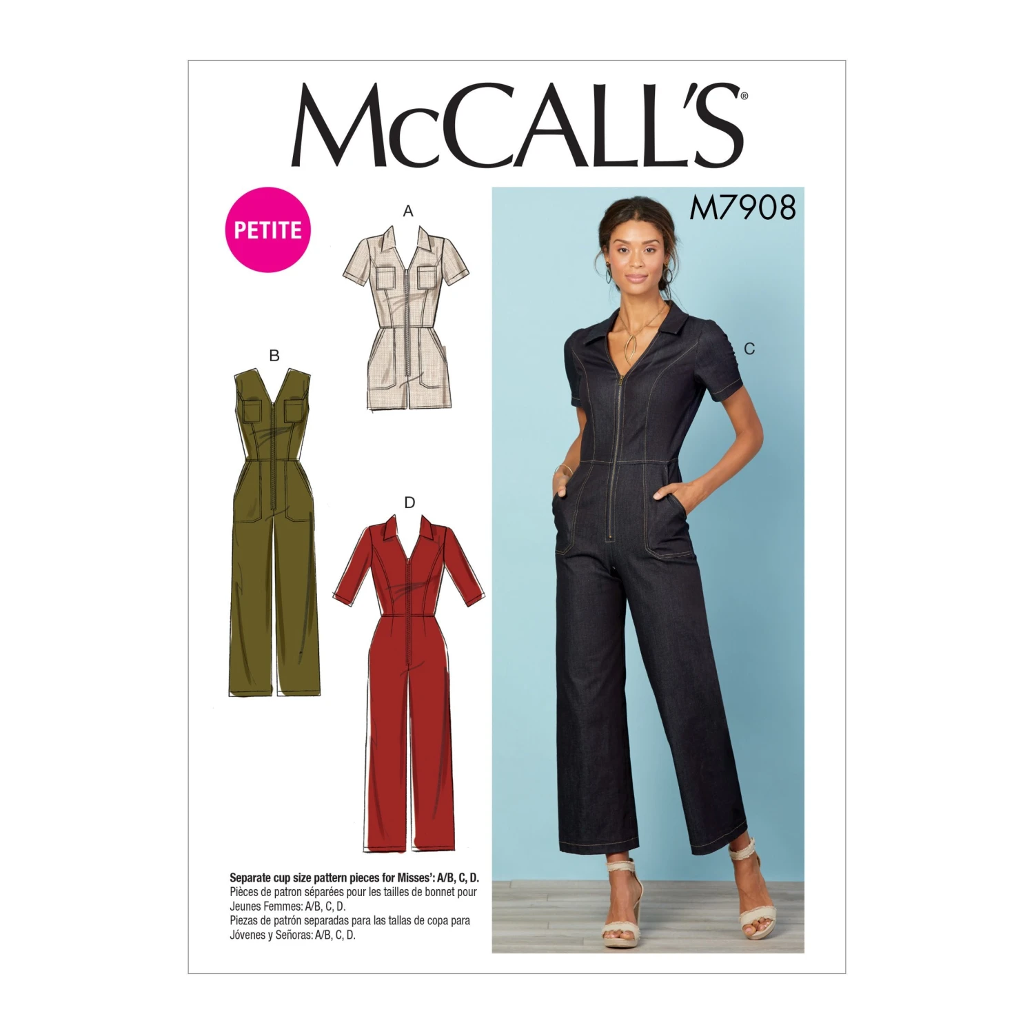 M7908 Misses'/Miss Petite Jumpsuits | A/B, C And D Cup Sizes 2 M7908 Misses'/Miss Petite Jumpsuits | A/B, C And D Cup Sizes - Image 2