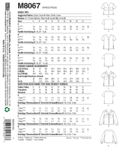 McCall's Pattern 8067 Button-Front Tops With Options 9 McCall's Pattern 8067 Button-Front Tops With Options -Jaycotts Shop M8067