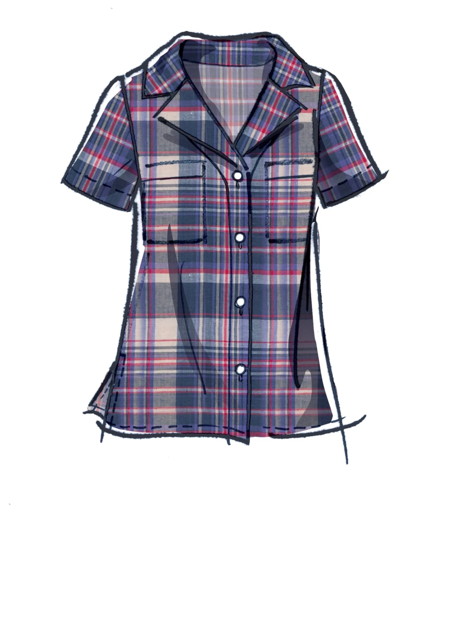 McCall's Pattern 8067 Button-Front Tops With Options 4 McCall's Pattern 8067 Button-Front Tops With Options - Image 4