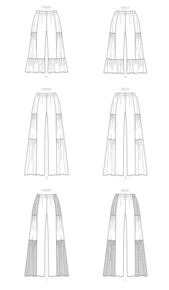 McCall's 8098 Pants Sewing Pattern #SimoneMcCalls -Jaycotts Shop M8098 line art