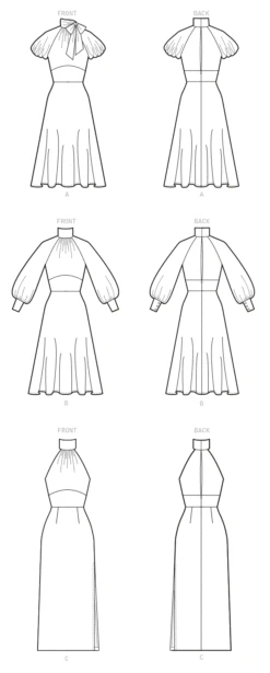 McCalls Sewing Pattern 8141 Misses' Dresses -Jaycotts Shop M8141 line art