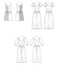 McCall's 8209 Misses' And Women's Dresses And Jumpsuit Pattern -Jaycotts Shop M8209 line art