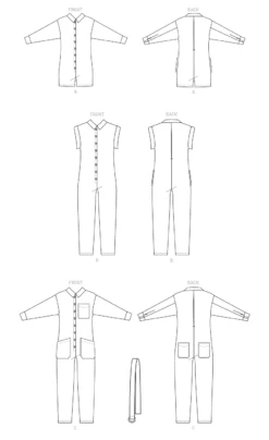 McCall's Sewing Pattern 8243 Misses' And Women's Romper And Jumpsuits 13 McCall's Sewing Pattern 8243 Misses' And Women's Romper And Jumpsuits -Jaycotts Shop M8243 line art