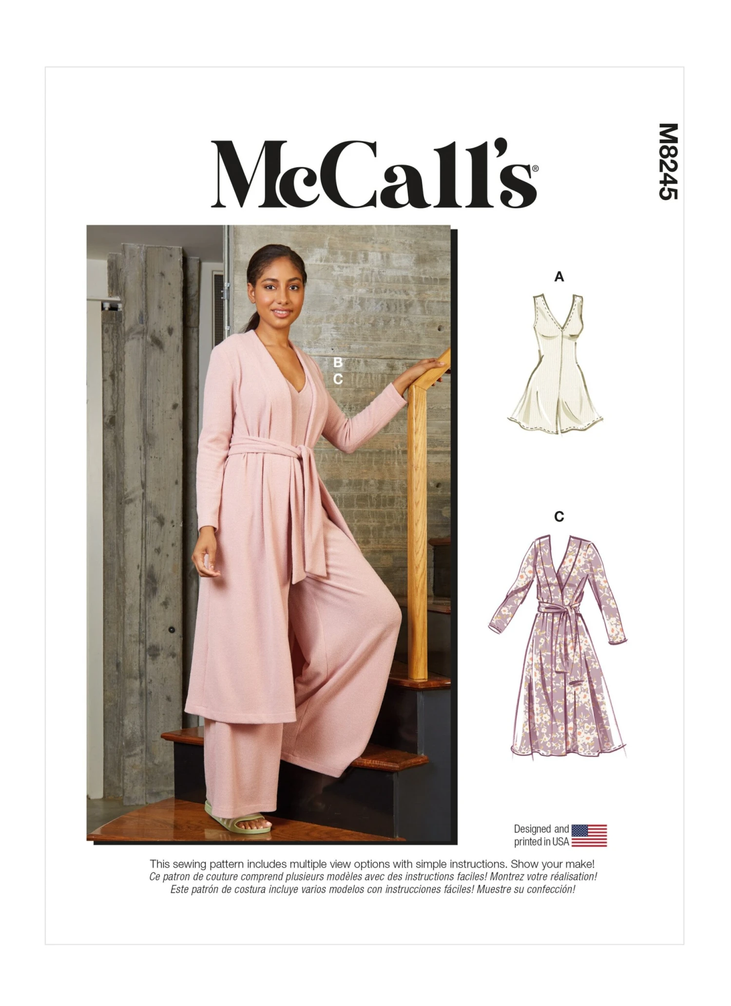 McCall's Sewing Pattern 8245 Misses' Romper, Jumpsuit, Robe And Sash 2 McCall's Sewing Pattern 8245 Misses' Romper, Jumpsuit, Robe And Sash - Image 2