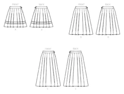 McCall's Sewing Pattern 8248 Misses' Skirts -Jaycotts Shop M8248 line art