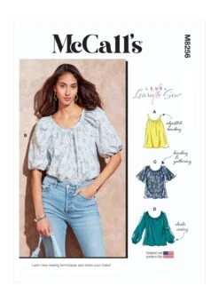McCall's Sewing Pattern 8256 Misses' Tops -Jaycotts Shop M8256 envelope front