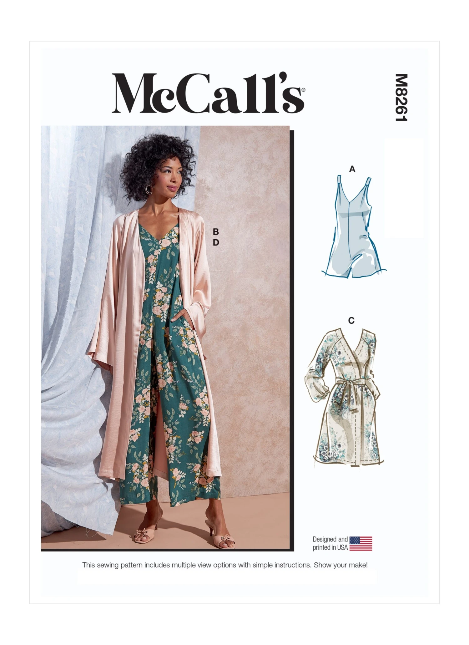 McCall's Sleepwear Pattern 8261 Romper, Jumpsuit And Robe 4 McCall's Sleepwear Pattern 8261 Romper, Jumpsuit And Robe - Image 4