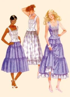 McCall's 8306 Top And Skirts 80's Sewing Pattern By Laura Ashley