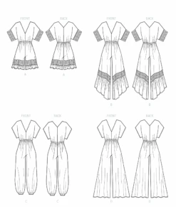 McCall's Sewing Pattern 8313 Romper And Jumpsuits 14 McCall's Sewing Pattern 8313 Romper And Jumpsuits -Jaycotts Shop M8313 line art