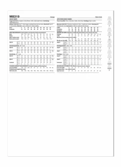 McCall's 8319 Sewing Pattern 80's Skirts -Jaycotts Shop M8319 envelope back